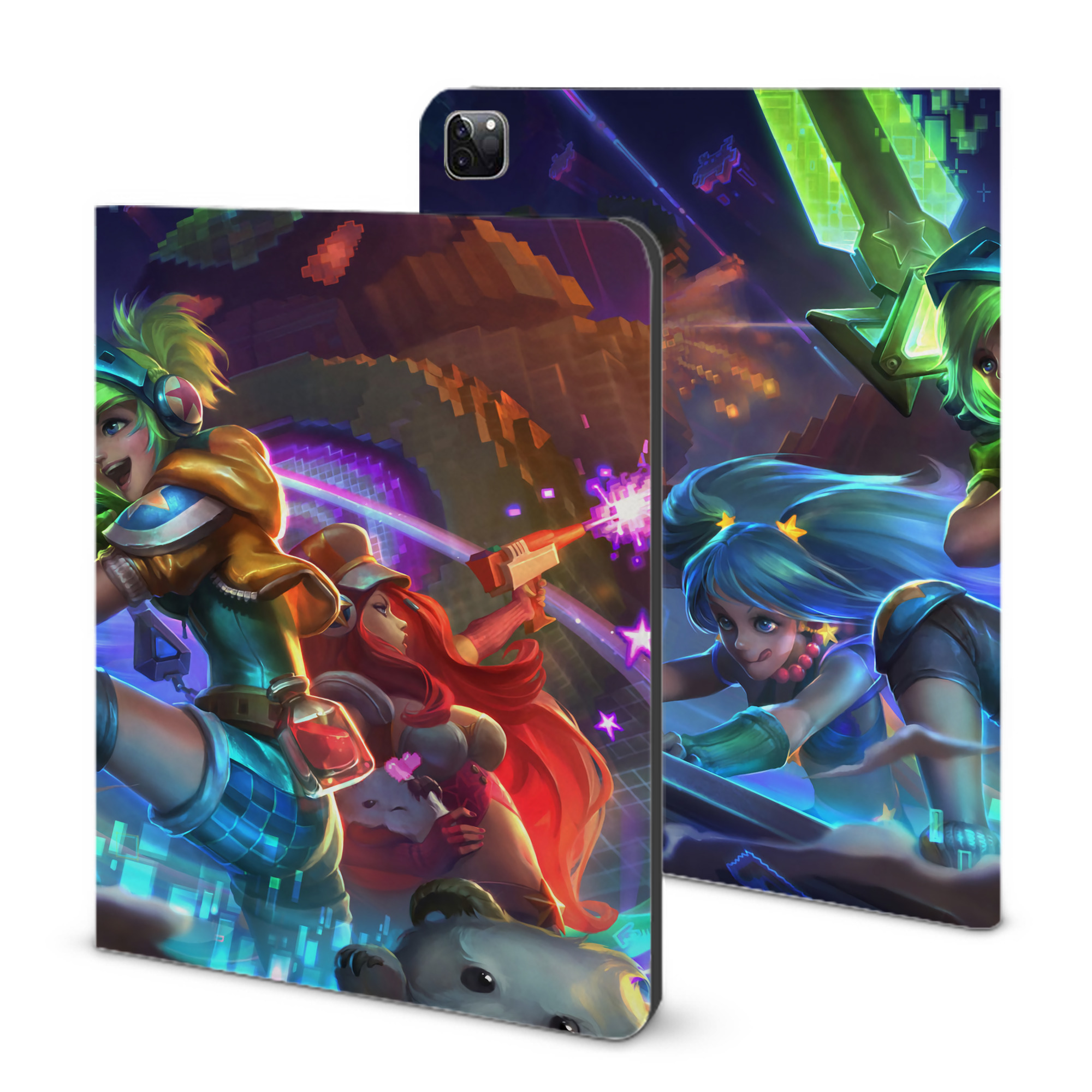 （画像用） リーグ・オブ・レジェンド League of Legends LOL IPad ケース ブック型 PUレザー TPU 耐衝撃 軽量 薄型 ペン収納なし 全面保護 IPad 各モデル対応